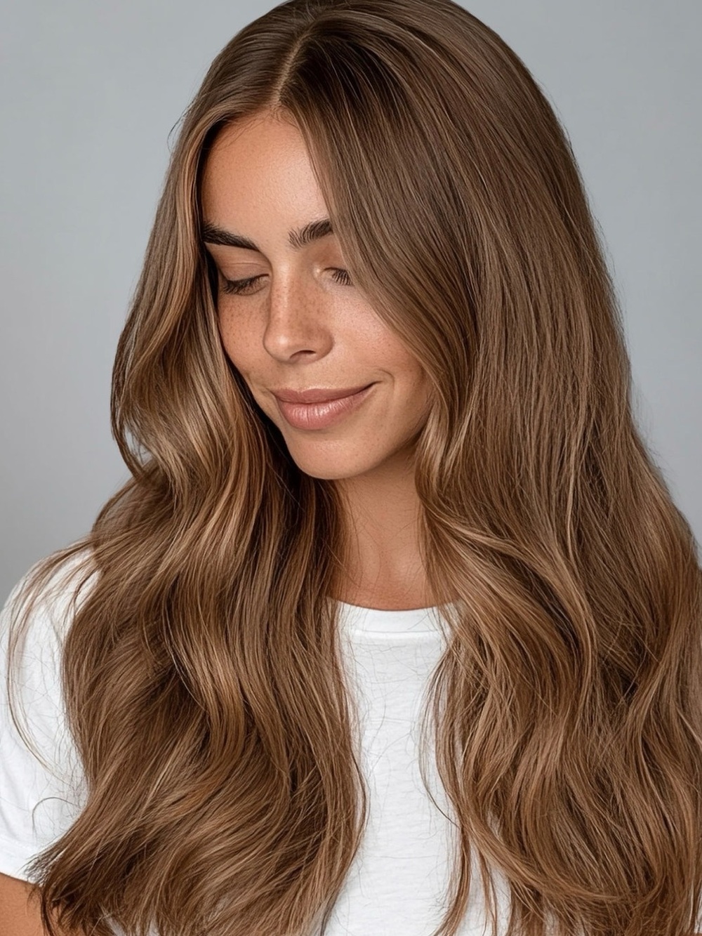 BELLAMI Warm Ash Brown Long Wavy Wig